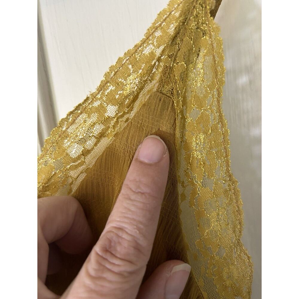 Moon River Lace Applique Sun Dress Womens Size XS Yellow Boho Gypsy Festival - Picture 4 of 11
